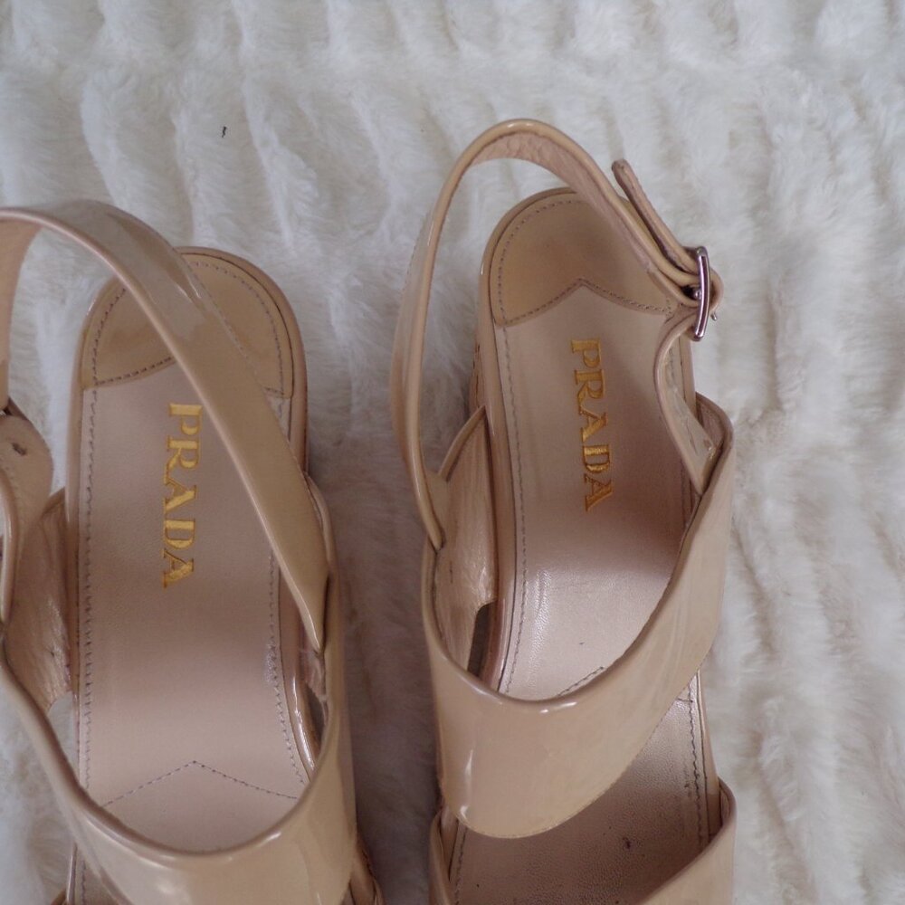 Prada authentic Beige platform sandals 40 Summer Y2k - Picture 4 of 14